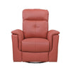 Rem Swivel Glider Manual Reclining Chair | Coral Red Top Grain Leather