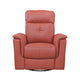 Rem Swivel Glider Manual Reclining Chair | Coral Red Top Grain Leather