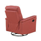 Rem Swivel Glider Manual Reclining Chair | Coral Red Top Grain Leather