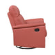 Rem Swivel Glider Manual Reclining Chair | Coral Red Top Grain Leather