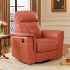 Rem Swivel Glider Manual Reclining Chair | Coral Red Top Grain Leather