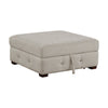 Rez Storage Ottoman | 40" Square Lift Top Seat | Taupe Gray Chenille