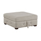 Rez Storage Ottoman | 40" Square Lift Top Seat | Taupe Gray Chenille