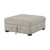 Rez Storage Ottoman | 40" Square Lift Top Seat | Taupe Gray Chenille