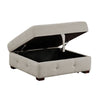 Rez Storage Ottoman | 40" Square Lift Top Seat | Taupe Gray Chenille