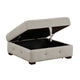 Rez Storage Ottoman | 40" Square Lift Top Seat | Taupe Gray Chenille