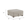 Rez Storage Ottoman | 40" Square Lift Top Seat | Taupe Gray Chenille