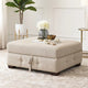 Rez Storage Ottoman | 40" Square Lift Top Seat | Taupe Gray Chenille