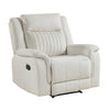 Nez Manual Reclining Chair | Contrast Edges | Beige Polished Microfiber