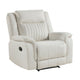 Nez Manual Reclining Chair | Contrast Edges | Beige Polished Microfiber