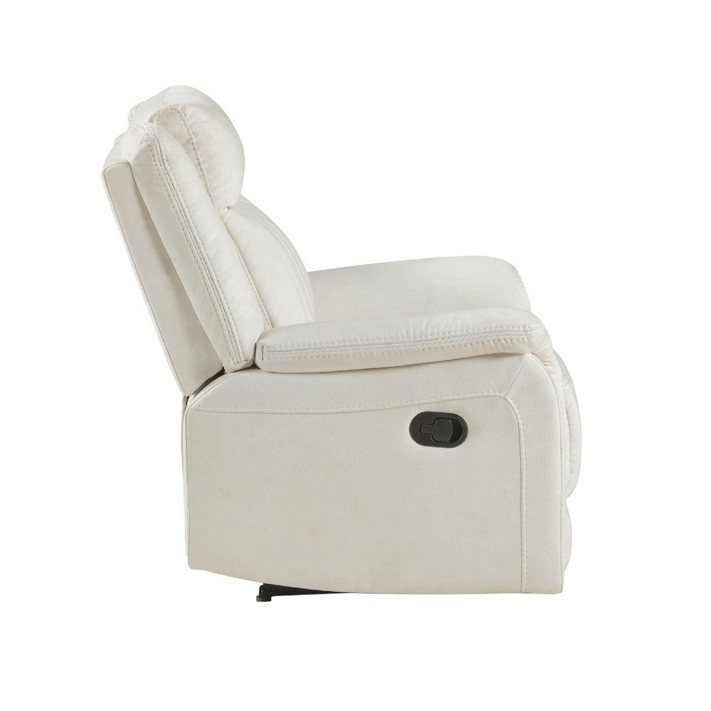 Nez Manual Reclining Chair | Contrast Edges | Beige Polished Microfiber