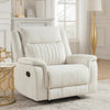 Nez Manual Reclining Chair | Contrast Edges | Beige Polished Microfiber
