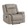 Nez Manual Reclining Chair | Contrast Edges | Dove Gray Microfiber