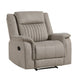 Nez Manual Reclining Chair | Contrast Edges | Dove Gray Microfiber