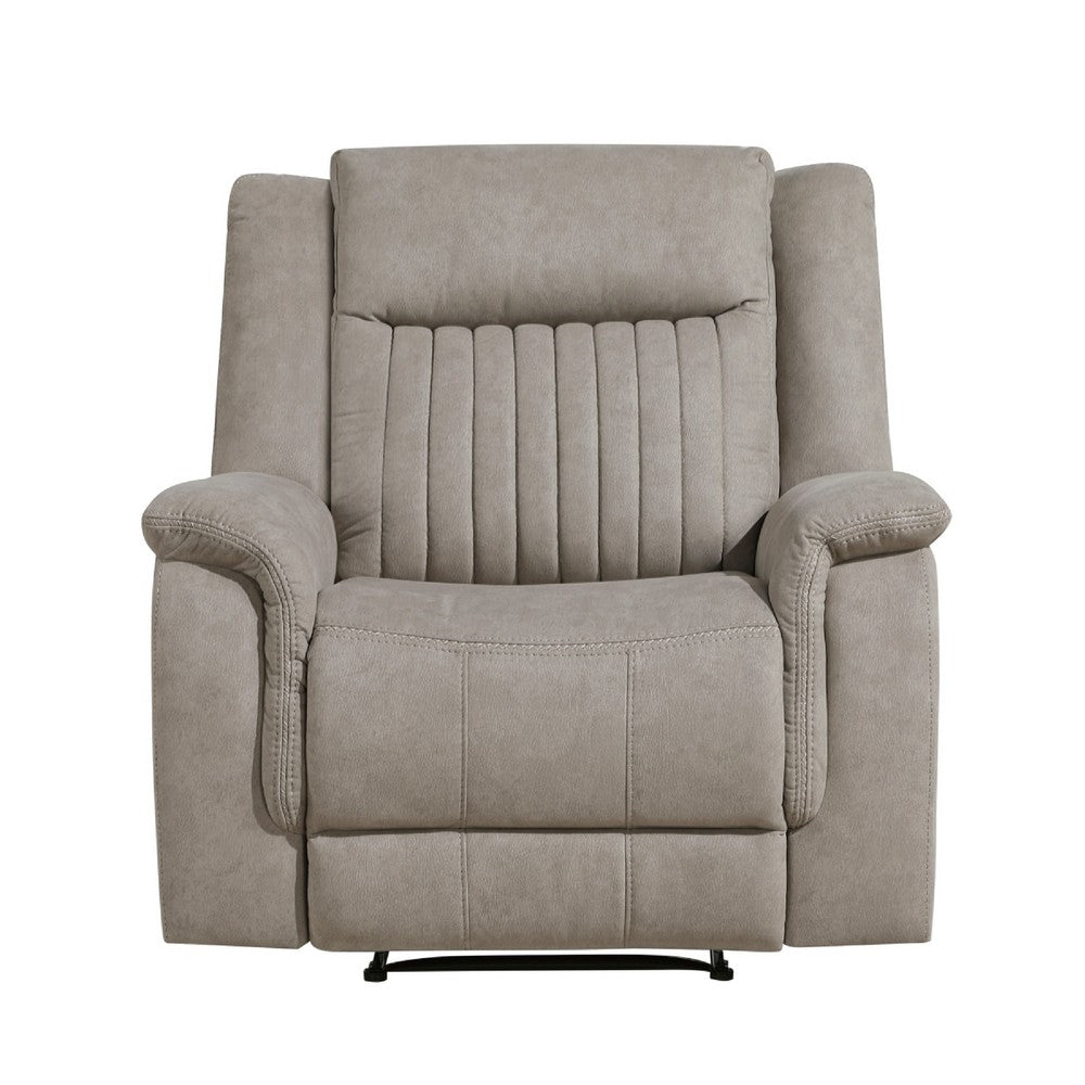 Nez Manual Reclining Chair | Contrast Edges | Dove Gray Microfiber