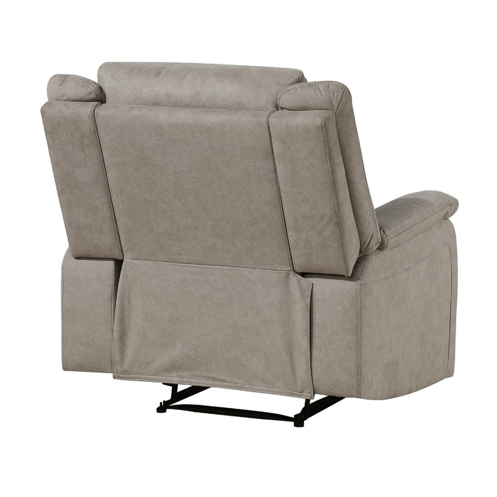 Nez Manual Reclining Chair | Contrast Edges | Dove Gray Microfiber