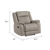 Nez Manual Reclining Chair | Contrast Edges | Dove Gray Microfiber