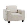 Wely Storage Chair w USB Charging Ports | Beige Corduroy Seat & Back