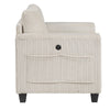 Wely Storage Chair w USB Charging Ports | Beige Corduroy Seat & Back