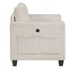 Wely Storage Chair w USB Charging Ports | Beige Corduroy Seat & Back