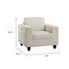 Wely Storage Chair w USB Charging Ports | Beige Corduroy Seat & Back