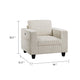 Wely Storage Chair w USB Charging Ports | Beige Corduroy Seat & Back