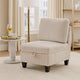 Wely Armless Chair w Hidden Storage | Beige Corduroy Seat & Back