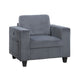 Wely Storage Chair w USB Charging Ports | Dark Gray Corduroy Seat & Back