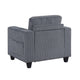 Wely Storage Chair w USB Charging Ports | Dark Gray Corduroy Seat & Back