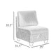 Wely Armless Chair w Hidden Storage | Dark Gray Corduroy Seat & Back