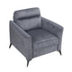 Teli Sofa Chair | Textured Dark Gray Microfiber | Black Metal Legs
