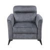 Teli Sofa Chair | Textured Dark Gray Microfiber | Black Metal Legs
