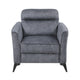 Teli Sofa Chair | Textured Dark Gray Microfiber | Black Metal Legs