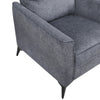 Teli Sofa Chair | Textured Dark Gray Microfiber | Black Metal Legs