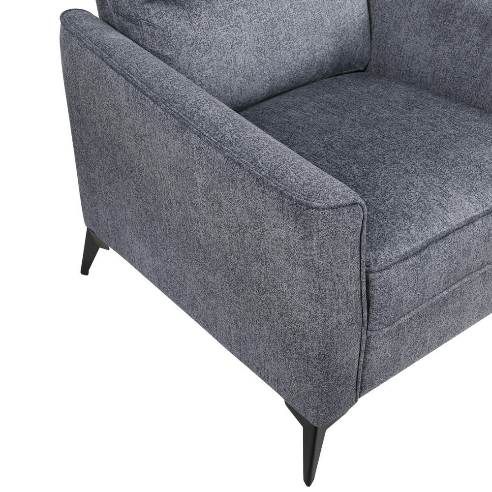 Teli Sofa Chair | Textured Dark Gray Microfiber | Black Metal Legs