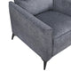 Teli Sofa Chair | Textured Dark Gray Microfiber | Black Metal Legs