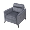 Teli Sofa Chair | Textured Dark Gray Microfiber | Black Metal Legs