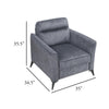 Teli Sofa Chair | Textured Dark Gray Microfiber | Black Metal Legs