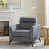 Teli Sofa Chair | Textured Dark Gray Microfiber | Black Metal Legs