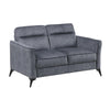Teli Loveseat | Textured Dark Gray Microfiber | Black Metal Legs | 57"