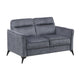 Teli Loveseat | Textured Dark Gray Microfiber | Black Metal Legs | 57"