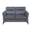Teli Loveseat | Textured Dark Gray Microfiber | Black Metal Legs | 57"