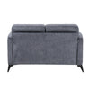 Teli Loveseat | Textured Dark Gray Microfiber | Black Metal Legs | 57"