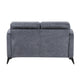 Teli Loveseat | Textured Dark Gray Microfiber | Black Metal Legs | 57"