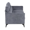 Teli Loveseat | Textured Dark Gray Microfiber | Black Metal Legs | 57"