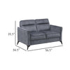 Teli Loveseat | Textured Dark Gray Microfiber | Black Metal Legs | 57"
