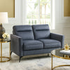 Teli Loveseat | Textured Dark Gray Microfiber | Black Metal Legs | 57"