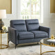 Teli Loveseat | Textured Dark Gray Microfiber | Black Metal Legs | 57"