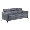 Teli Sofa | Textured Dark Gray Microfiber | Black Metal Legs | 79"