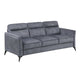 Teli Sofa | Textured Dark Gray Microfiber | Black Metal Legs | 79"